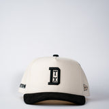 Suede Matrimoney DTX Snapback Hat (Curved Bill) - Off White/Black