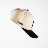 Suede Matrimoney DTX Snapback Hat (Curved Bill) - Off White/Black