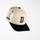 Suede Matrimoney DTX Snapback Hat (Curved Bill) - Off White/Black