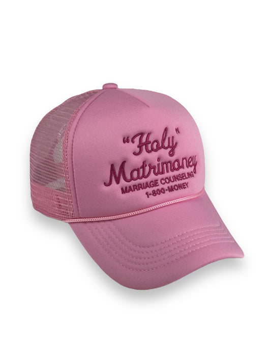 "Holy" Matrimoney Trucker Hat - Pink/Fushia