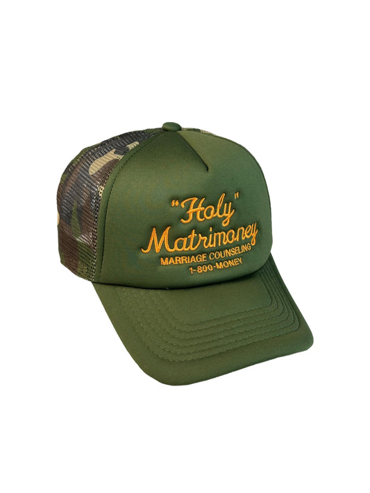 "Holy" Matrimoney Trucker - Camo/Amber