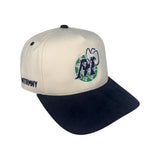 LIMITED EDITION - Suede - Matrimoney Home Court Snapback - (White/Navy/Green)