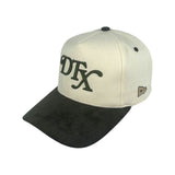 Suede Matrimoney Lone Star DTX Snapback Hat (Curved Bill) - Off White/Olive